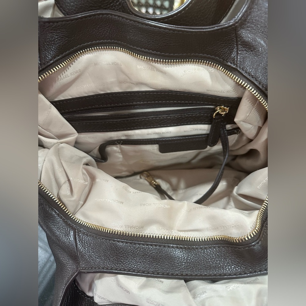 Michael Kors Brown Leather Shoulder Bag - Picture 8 of 11